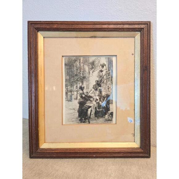 Antique Leon Augustin LHermitte French Etching-